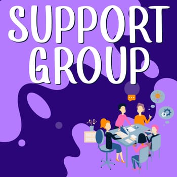 Conceptual display Support Group, Business overview number of people involved in service commitment