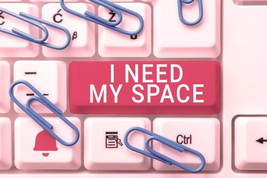 Conceptual display I Need My Space, Business showcase give me some privacy looking to being alone for a while