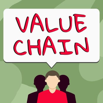 Conceptual caption Value Chain, Conceptual photo Business manufacturing process Industry development analysis