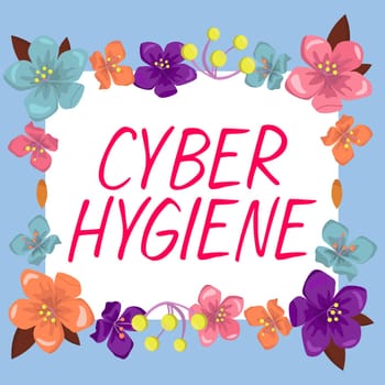 Inspiration showing sign Cyber Hygiene, Internet Concept steps that computer users take to improve their cyber security
