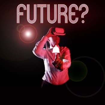 Conceptual caption Future, Business overview Period of time following the present moment Events that will happen