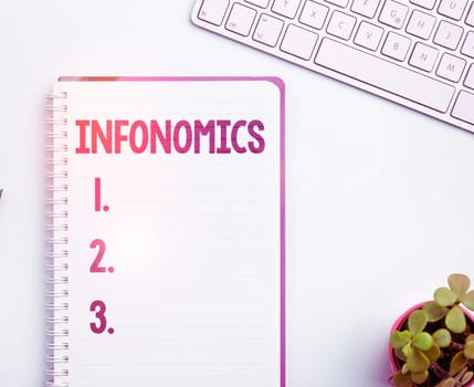 Conceptual caption Infonomics, Conceptual photo visual image used to represent information or data