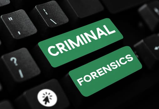 Handwriting text Criminal Forensics, Word for Federal Offense actions Illegal Activities punishable by Law
