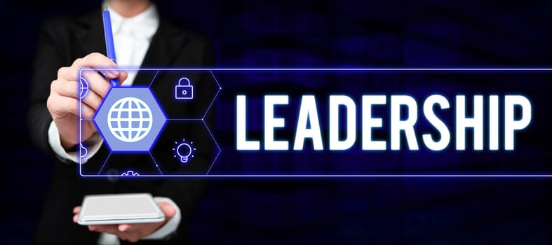 Inspiration showing sign Leadership, Business showcase Ability Activity involving leading a group of people or company