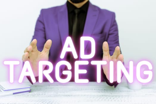 Conceptual display Ad Targeting, Internet Concept target the most receptive audiences with certain traits