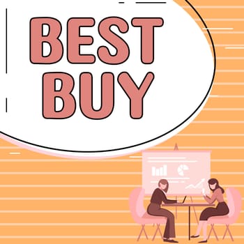 Text showing inspiration Best Buy, Business concept most advantageous combination of cost and quality of a product