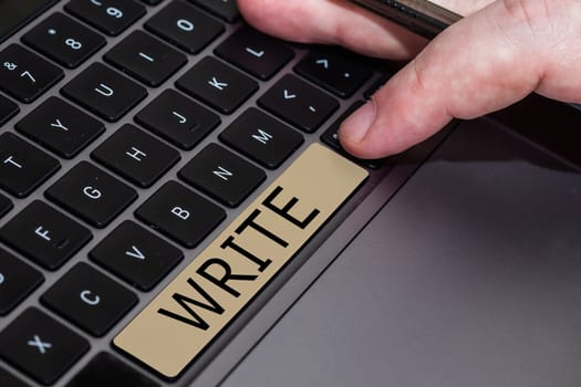 Text showing inspiration Write, Word Written on mark letters words or symbols on surface typically paper with pen