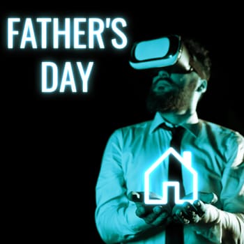 Hand writing sign Father's Day, Concept meaning day of year where fathers are particularly honoured by children