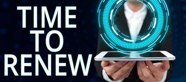 Text caption presenting Time To Renew, Business overview Continue the insurance acquired Life and property protection