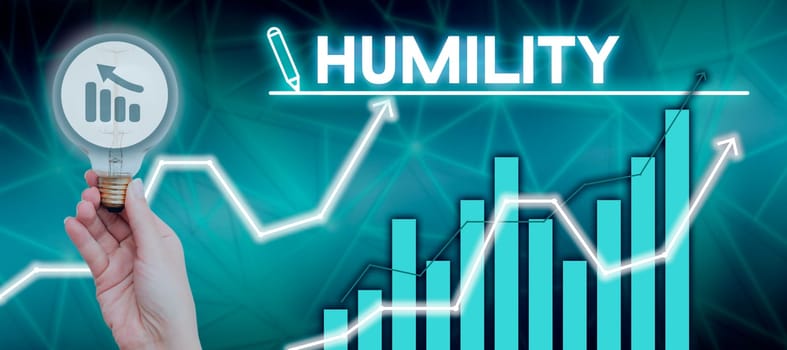 Handwriting text Humility, Internet Concept being Humble is a Virtue not to Feel overly Superior
