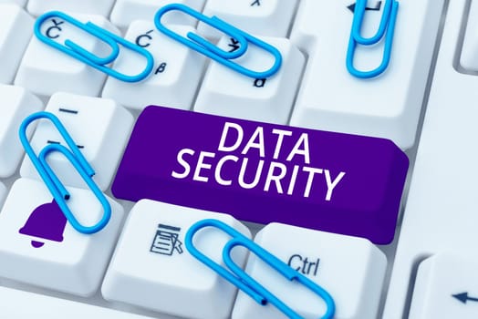 Inspiration showing sign Data Security, Business showcase Confidentiality Disk Encryption Backups Password Shielding