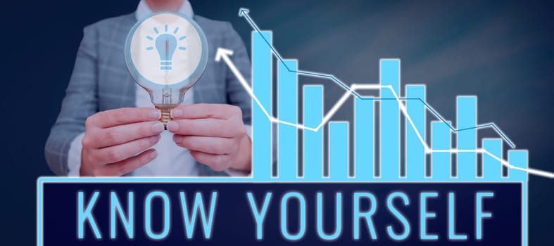 Writing displaying text Know Yourself, Business overview Find You Understanding Strength and Weaknesses Identity