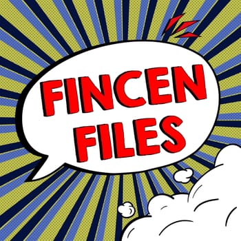 Conceptual caption Fincen Files, Business showcase Transactions in financial assets and liabilities
