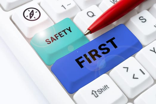Conceptual caption Safety First, Business overview Avoid any unnecessary risk Live Safely Be Careful Pay attention