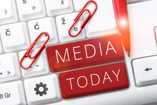 Conceptual caption Media, Conceptual photo the main means of mass communication that are regarded collectively