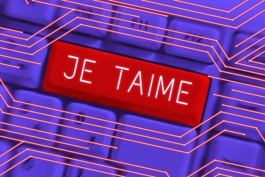 Handwriting text Je Taime, Internet Concept expressing i love you words in French