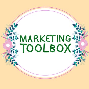 Writing displaying text Marketing Toolbox, Conceptual photo Means in promoting a product or services Automation