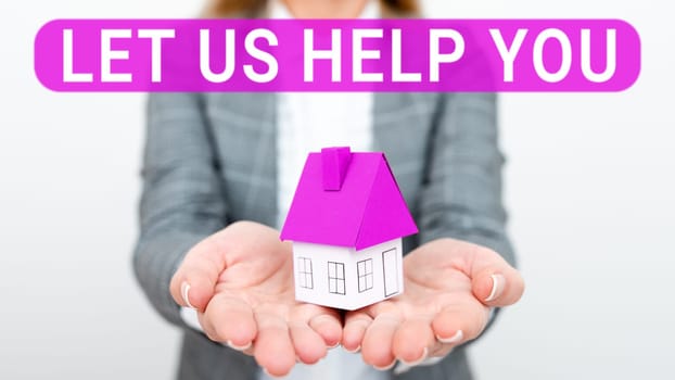Writing displaying text Let Us Help You, Internet Concept Offering a service to someone to help him in his necessity