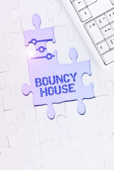 Inspiration showing sign Bouncy House, Concept meaning Automated program that runs over the Internet Artificial intelligence