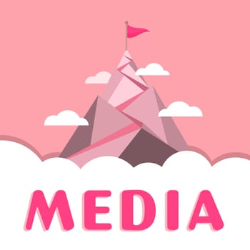Text showing inspiration Media, Business approach the main means of mass communication that are regarded collectively