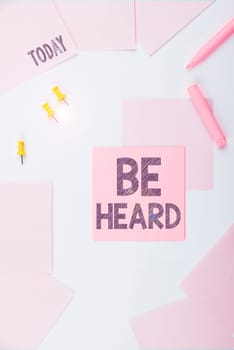 Conceptual caption Be Heard, Business concept promote a state of complete emotional and physical well-being