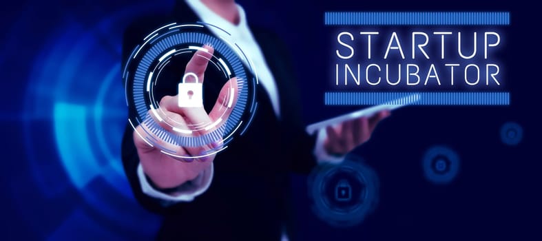 Hand writing sign Startup Incubator, Internet Concept Concept that can be used for financial gain of business