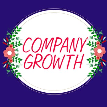 Text showing inspiration Company Growth, Word Written on a long-term stage where enterprise qualifies for expansion
