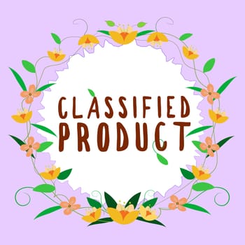 Inspiration showing sign Classified Product, Internet Concept Sensitive Data Top Secret Unauthorized Disclosure