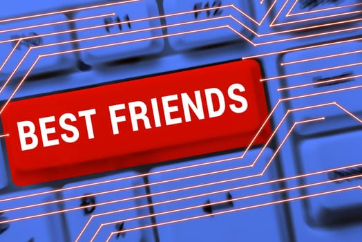 Hand writing sign Best Friends, Business approach A person you value above other persons Forever buddies