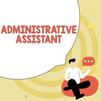 Conceptual caption Administrative Assistant, Business showcase Administration Support Specialist Clerical Tasks