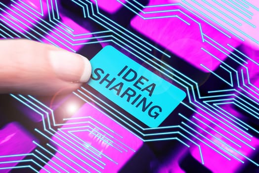 Conceptual caption Idea Sharing, Business approach Startup launch innovation product, creative thinking