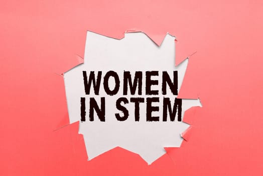 Text showing inspiration Women In Stem, Concept meaning Science Technology Engineering Mathematics Scientist Research
