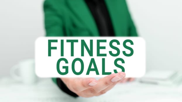 Handwriting text Fitness Goals, Business overview Loose fat Build muscle Getting stronger Conditioning