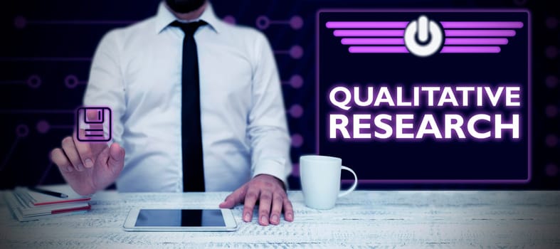 Text showing inspiration Qualitative Research, Business showcase Certified to perform a job Competent Experienced