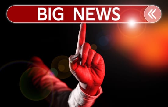 Text sign showing Big News, Business approach knowing actions no one heard about it yet Teleporter journalist