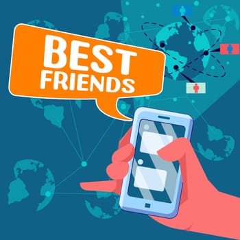 Hand writing sign Best Friends, Business approach A person you value above other persons Forever buddies