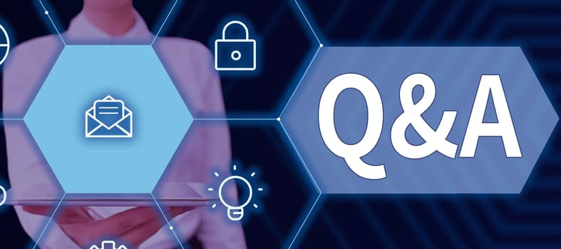 Inspiration showing sign Q A, Word Written on defined as questions being asked and answers