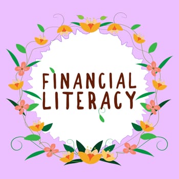 Text showing inspiration Financial Literacy, Business approach Understand and knowledgeable on how money works