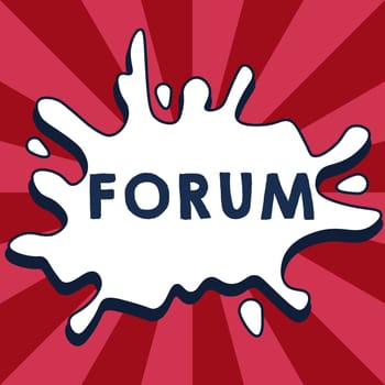 Conceptual caption Forum, Business showcase the place or section of a website that is used for public discussion