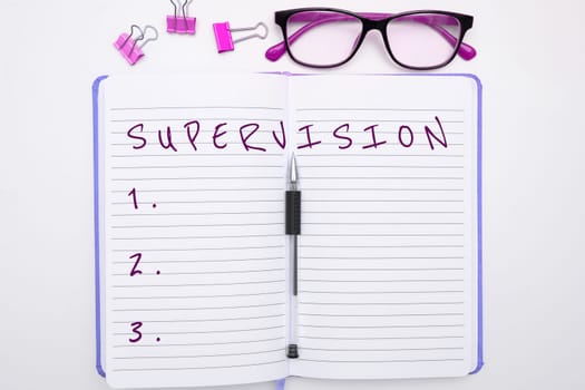Conceptual caption Supervision, Business approach monitoring and coordinating the plant operations