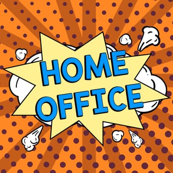 Writing displaying text Home Office, Internet Concept space designated in a person's residence for official business