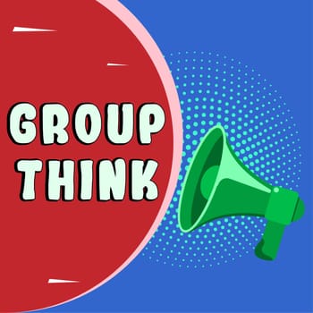 Writing displaying text Group Think, Business concept gather either formally or informally to bring up ideas