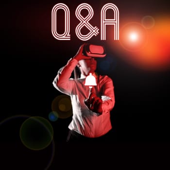 Hand writing sign Q A, Concept meaning defined as questions being asked and answers