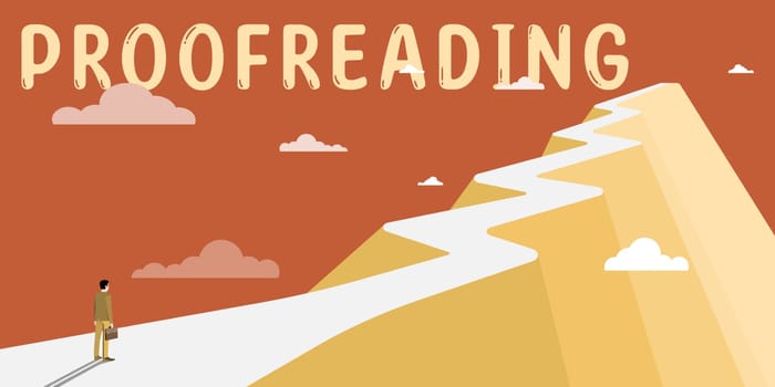 Conceptual display Proofreading, Concept meaning act of reading and marking spelling, grammar and syntax mistakes