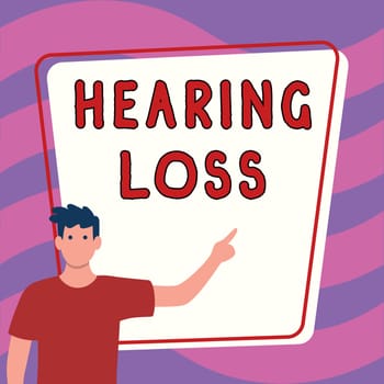 Handwriting text Hearing Loss, Business overview is partial or total inability to listen to sounds normally