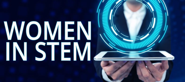 Conceptual display Women In Stem, Internet Concept Science Technology Engineering Mathematics Scientist Research