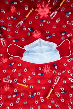 Medical mask for protection against corona virus, SARS pandemic background
