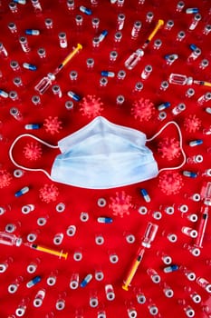 Medical mask for protection against corona virus, SARS pandemic background