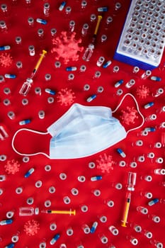 Medical mask for protection against corona virus, SARS pandemic background