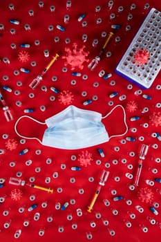 Mask and corona virus protection isolated, pandemic background